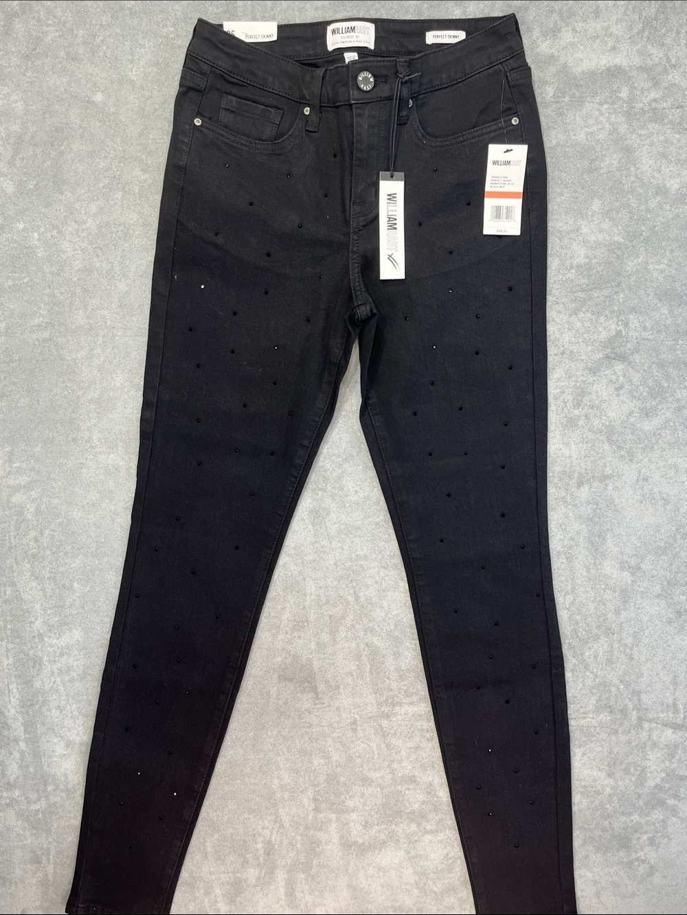 William Rast Rhinestone Perfect Skinny Jeans 26 NWT Black Justin Timberlake